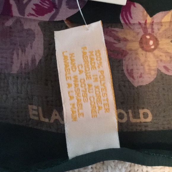 Elaine Gold Colorful Florals Polyester Scarf NWT - Picture 5 of 7